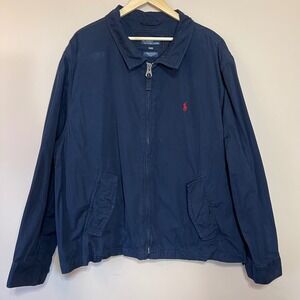 Polo Ralph Lauren Mens Navy Blue Cotton Harrington Jacket 3XB Big and Tall Zip